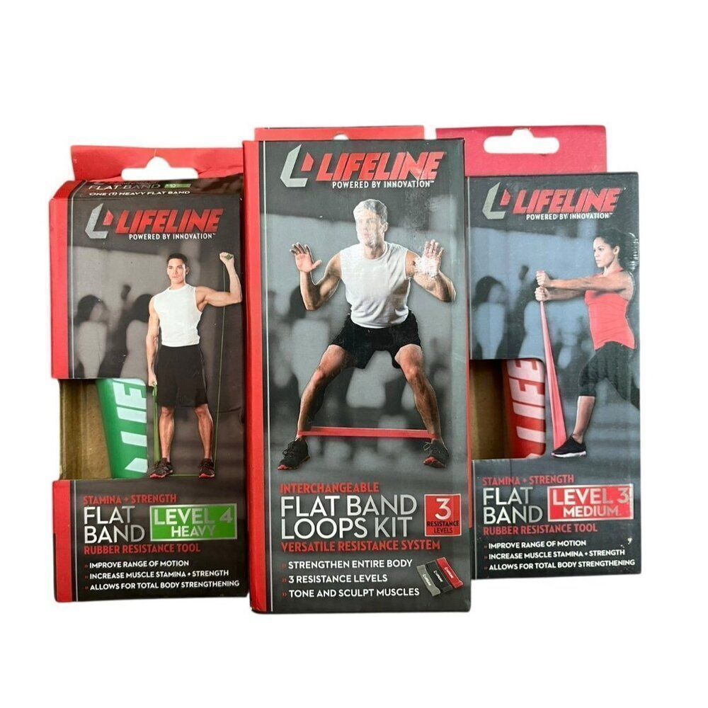 Lifeline Flat Band Loops Kit 3 Resistance Levels Versatile Resistance Plus 3 & 4